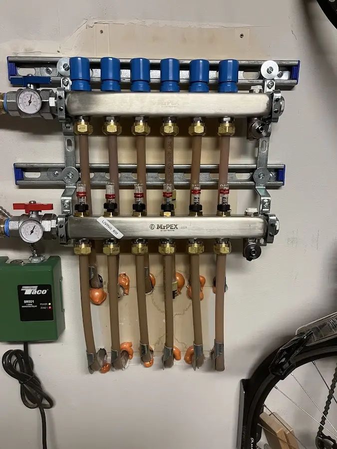 Plumber performing Leak Detection at a residential property in Linganore